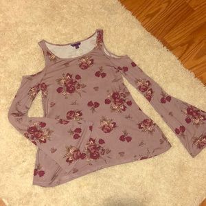 Two Floral cold shoulder tops